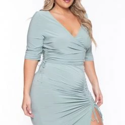 Haute Monde Sets Plus Size Naila Matching Skirt Set- Sage