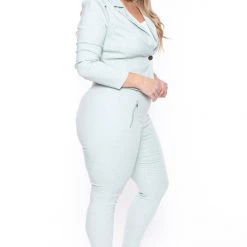 Haute Monde Sets Plus Size Feeling Like A Boss Suit - Sage