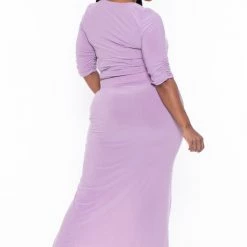 Haute Monde Sets Plus Size Naila Matching Skirt Set- Lavender