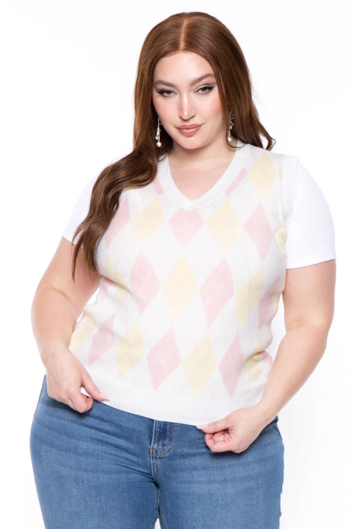 Haute Monde Plus Size Camille Sweater Vest- Cream Tops 5 Haute Monde Plus Size Camille Sweater Vest- Cream Tops