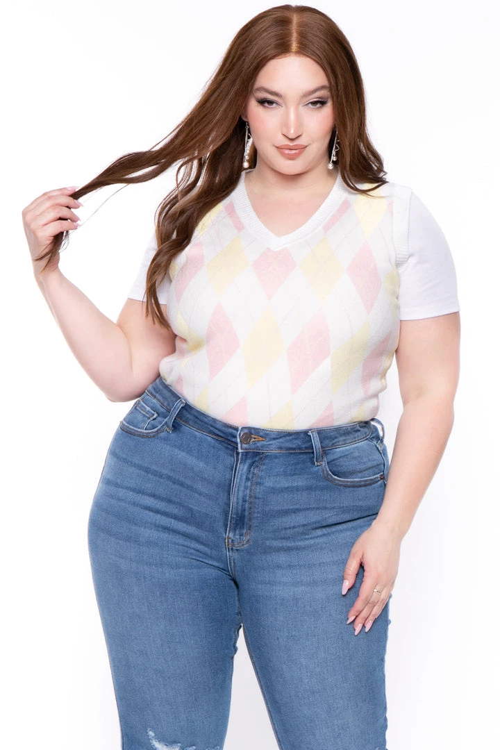 Haute Monde Plus Size Camille Sweater Vest- Cream Tops 3 Haute Monde Plus Size Camille Sweater Vest- Cream Tops