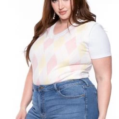 Haute Monde Plus Size Camille Sweater Vest- Cream Tops