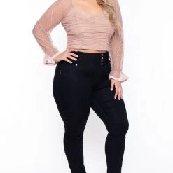 Haute Monde Plus Size Dahlia Ruched Top- Mocha