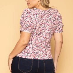 Haute Monde Plus Size Raisa Floral Top - Mauve New Arrivals