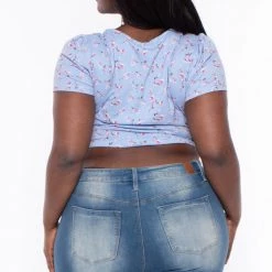 Haute Monde Plus Size Thalia Floral Top - Blue New Arrivals 9 Haute Monde Plus Size Thalia Floral Top - Blue New Arrivals