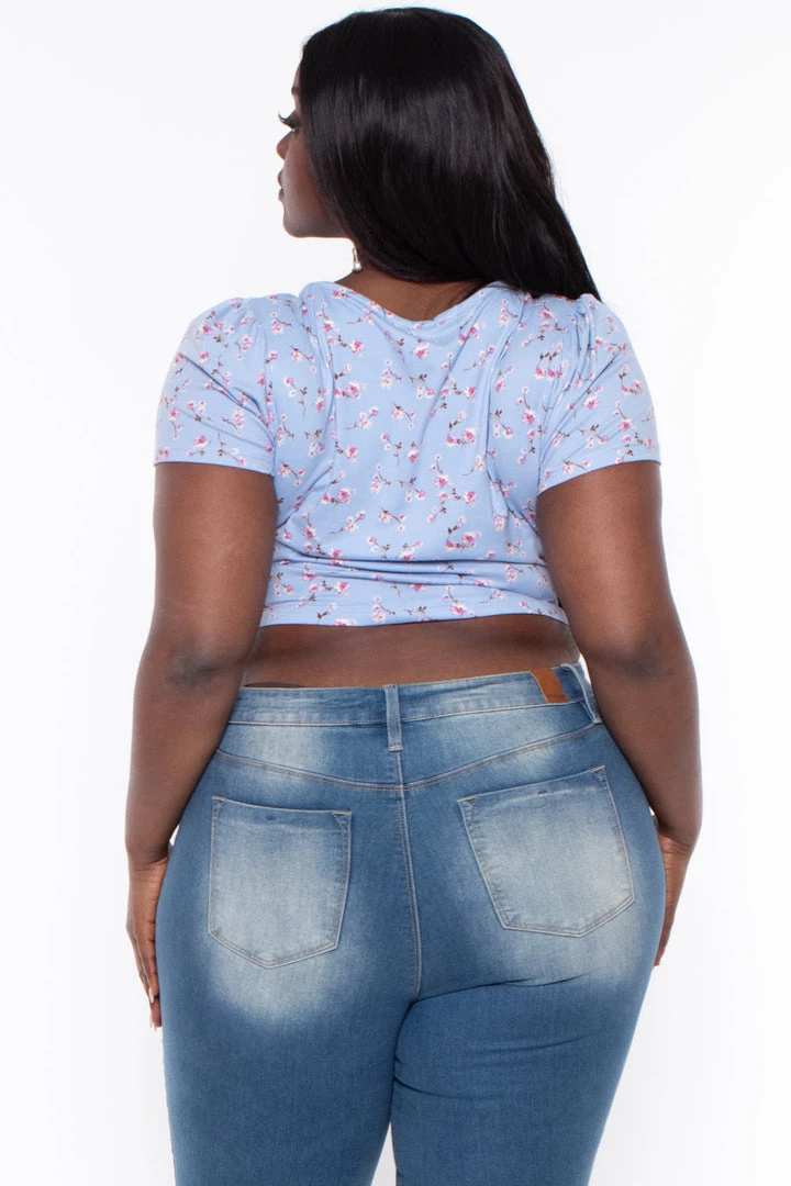 Haute Monde Plus Size Thalia Floral Top - Blue New Arrivals 6 Haute Monde Plus Size Thalia Floral Top - Blue New Arrivals