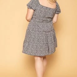 Hesperus New Arrivals Plus Size Hana Floral Dress- Black