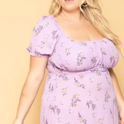 Hesperus Plus Size Marguerite Floral Dress - Lavender