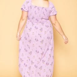 Hesperus Plus Size Marguerite Floral Dress - Lavender