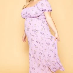 Hesperus Plus Size Marguerite Floral Dress - Lavender