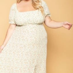 Hesperus Plus Size Marguerite Floral Dress - Mint New Arrivals