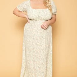 Hesperus Plus Size Marguerite Floral Dress - Mint New Arrivals