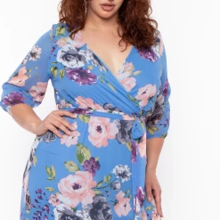 Hesperus Plus Size Rosa Chiffon Maxi Dress - Periwinkle
