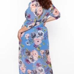 Hesperus Plus Size Rosa Chiffon Maxi Dress - Periwinkle