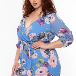 Hesperus Plus Size Rosa Chiffon Maxi Dress - Periwinkle