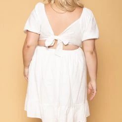 Hesperus New Arrivals Plus Size Sophia Peasant Dress - White