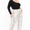 HIGHLIGHT Sale Plus Size Lark Snake Pants- Off White
