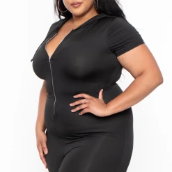 Highlight Plus Size Formula Hooded Lounge Jumper - Black