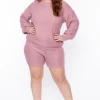 Highlight Plus Size Knit Sweater And Shorts Set - Mauve Matching Sets