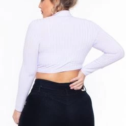 Highlight Tops Plus Size Cropped Top And Topper Set - Lavender