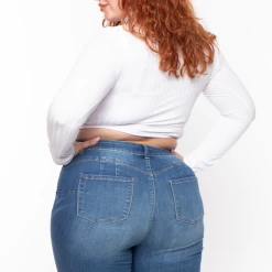 Highlight Tops Plus Size Cropped Top And Topper Set - White