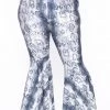 K + Glam Sale Plus Size Snake Print Bell Bottom Pant - Grey