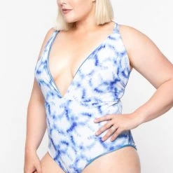 K&Y INTIMATE SWIM LLC Plus Size Tie Dye Reversible Swimsuit - Blue Swimwear 9 K&Y INTIMATE SWIM LLC Plus Size Tie Dye Reversible Swimsuit - Blue Swimwear