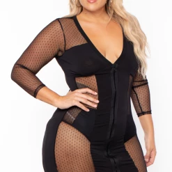 KATY USA Plus Size Cindy Mesh Inset Maxi Dress - Black Back In Stock 9 KATY USA Plus Size Cindy Mesh Inset Maxi Dress - Black Back In Stock