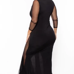 KATY USA Plus Size Cindy Mesh Inset Maxi Dress - Black Back In Stock 11 KATY USA Plus Size Cindy Mesh Inset Maxi Dress - Black Back In Stock
