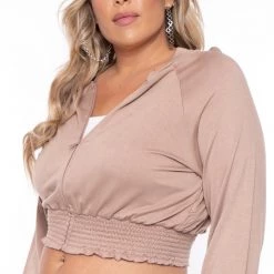 KATY USA Sets Plus Size Jesse Matching Jogger Set- Taupe