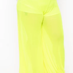 KATY USA Plus Size Neon Flare Leg Mesh Coverup - Neon