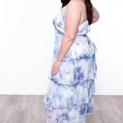 L LOVE INC Dresses Plus Size Tie Dye Sheared Maxi Dress - Blue
