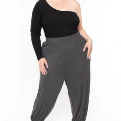 Libian Plus Size Harlow Pants- Gray