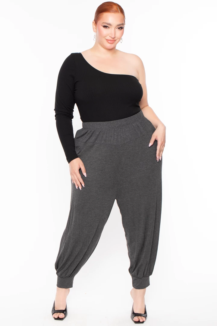 Libian Plus Size Harlow Pants- Gray 3 Libian Plus Size Harlow Pants- Gray