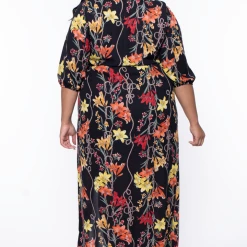 Libian Plus Size Lilies Chiffon Maxi Dress - Black 11 Libian Plus Size Lilies Chiffon Maxi Dress - Black