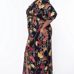 Libian Plus Size Lilies Chiffon Maxi Dress - Black 10 Libian Plus Size Lilies Chiffon Maxi Dress - Black