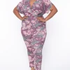 Libian Plus Size Tie Dye Front Cross Jumpsuit - Multi Party Jumpsuilts