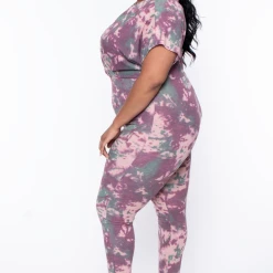 Libian Plus Size Tie Dye Front Cross Jumpsuit - Multi Party Jumpsuilts