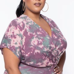 Libian Plus Size Tie Dye Front Cross Jumpsuit - Multi Party Jumpsuilts