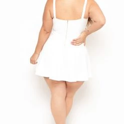 LOVE SOME Bridal Options Plus Size Caged Fit & Flare Dress - Ivory