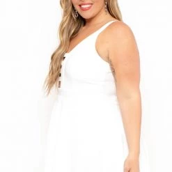 LOVE SOME Bridal Options Plus Size Caged Fit & Flare Dress - Ivory