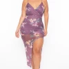 LoveSome Plus Size Danielle Floral Mesh Dress - Lavender