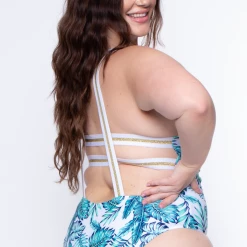 Mirage Fashion Of NY Plus Size Tropical Print Swimsuit - Ivory Swimwear