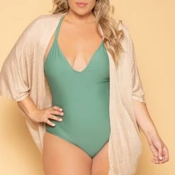 Mirage Fashion Plus Size Adena One Piece Swimsuit - Sage New Arrivals