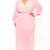 Miss Avenue Plus Size Soleil Chiffon Dress - Light Coral Dresses