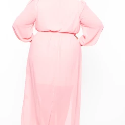 Miss Avenue Plus Size Soleil Chiffon Dress - Light Coral Dresses