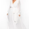 Ricarica Bridal Options Plus Size Greta Chiffon Maxi Dress - Ivory