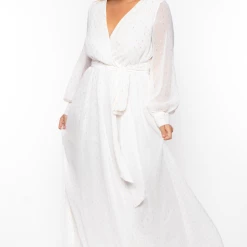 Ricarica Bridal Options Plus Size Greta Chiffon Maxi Dress - Ivory