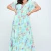 Ricarica Plus Size Ailsa Floral Maxi Dress - Mint