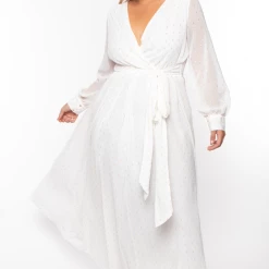 Ricarica Bridal Options Plus Size Greta Chiffon Maxi Dress - Ivory